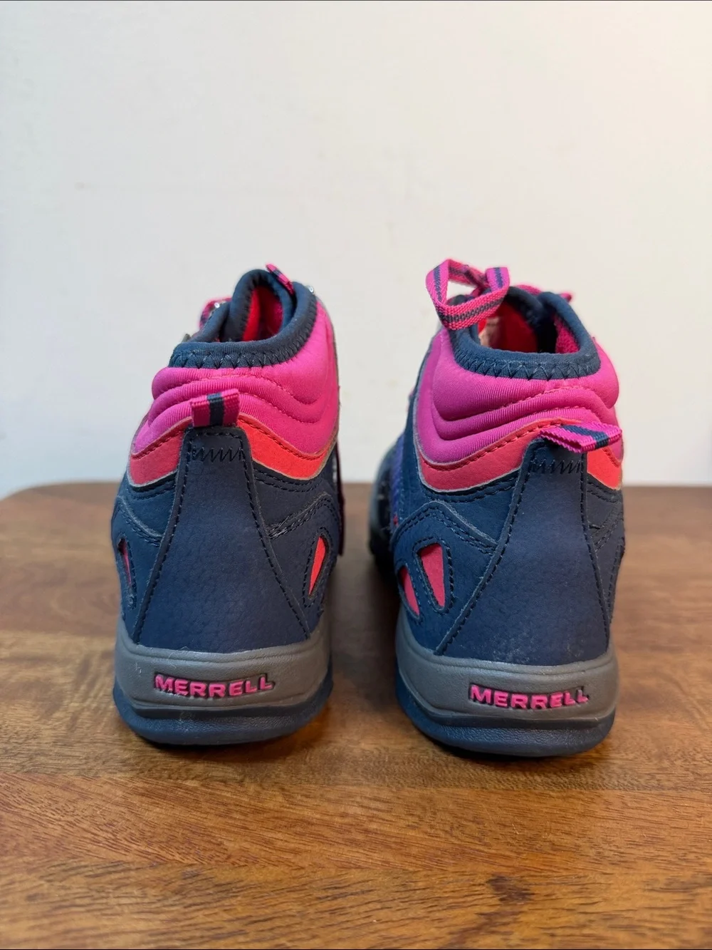 Merrell Navy and Pink Lace-Up Hiking Boots